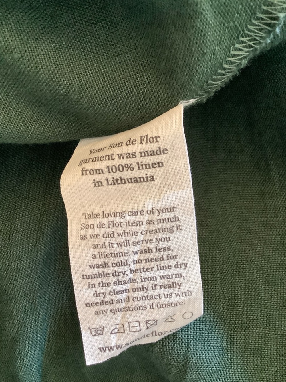 Son de Flor Short Sleeve Peter Pan Collar Linen Dress - Picture 12 of 14